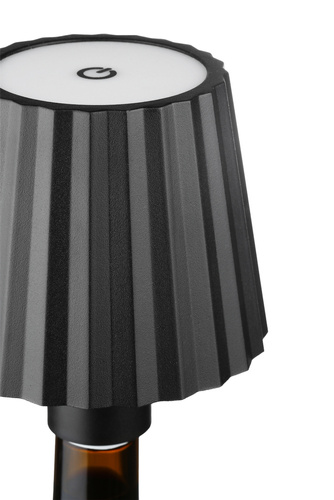 HJA47-BLACK| LED asztali lámpa beépített akkumulátorral | Palackra szerelt asztali lámpa