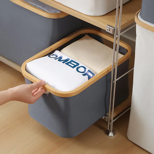 OCF-302-GRIJS | Wasmand | Opvouwbare wasmand | Speelgoedcontainer van stof | Accessoire-organizer