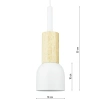 Suspension minimaliste avec élément en bois | style scandinave avec douille plafond E27 pour salon, chambre | blanc | YG-XD002C-W