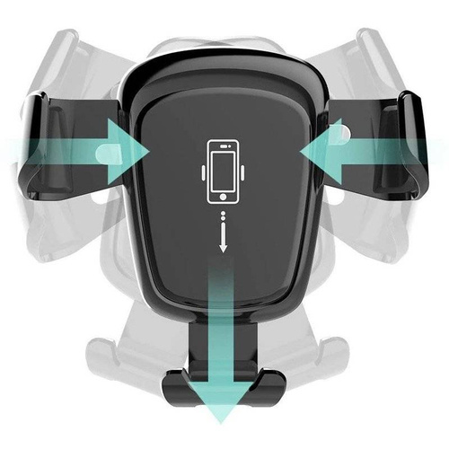 C068-Nero | Supporto per auto a gravità 2 in 1: per la griglia e per il vetro