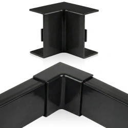 Вътрешен ъглов съединител за кабелен канал | 40x20 mm | черен | CDT-04-Black