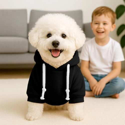 Honden- en kattenhoodie | maat S | zwart | PET-015S-BK