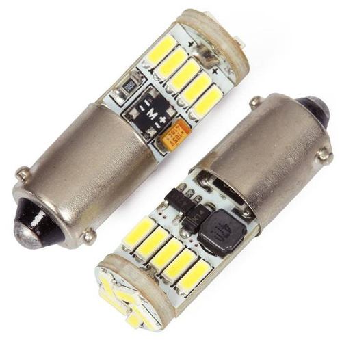 Auto LED žárovka BA9S 15 SMD 4014 bez polarity