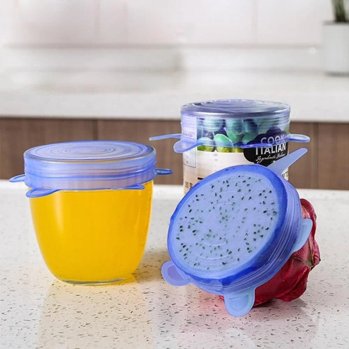 FLR-6PCS-BLUE | Універсальні силіконові кришки | Набір гнучких чохлів