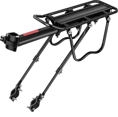 Portabicicletas universal de aluminio ajustable para tijas de sillín de 24-29 pulgadas, hasta 50 kg | Portabicicletas trasero resistente | 671-09-C