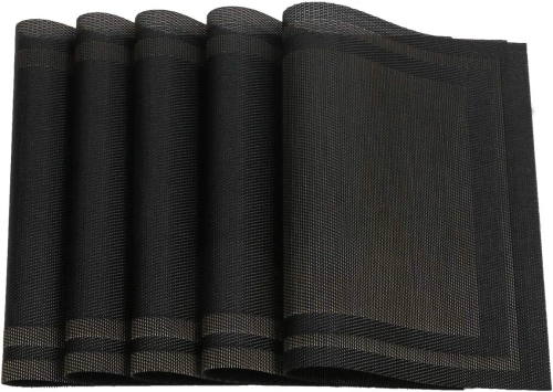 F040-NEGRU | Covoraș de masă de bucătărie | Covoraș de farfurie | Covoraș de masă | Covoraș decorativ de bucătărie