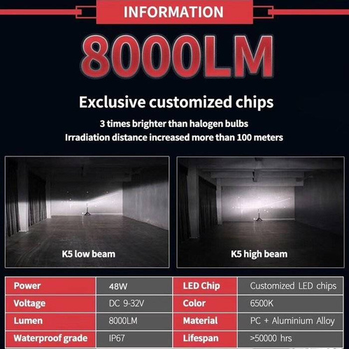 LED lempučių rinkinys H7 K5 GT ZES 80W 16000lm