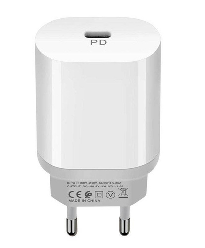 PD-70-Branco | Carregador de parede 18W | Entrega de energia USB-C 3.0