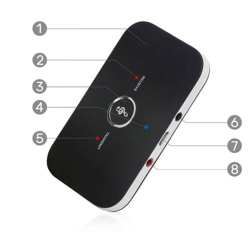 B6-Black | Bluetooth 5.0 adapter | 2-in-1 multifunction device | Receiver and transmitter