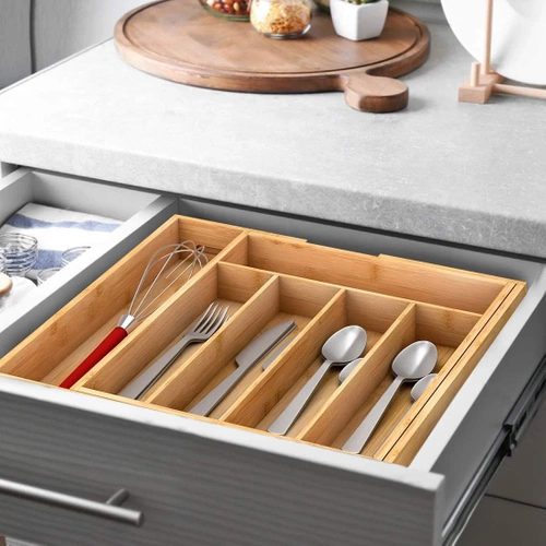 RSD-768 | Sammenfoldelig bambus bestik organizer