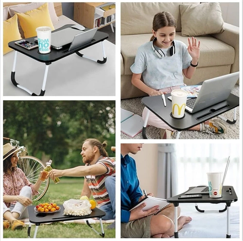 LFD-6040-NOIR | Tapis pour ordinateur portable | Table de petit-déjeuner pliante | Support de lit