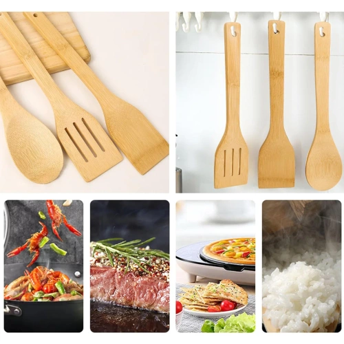 BRS-5in1-BAMBOO | Bamboo kitchen utensils with a stand