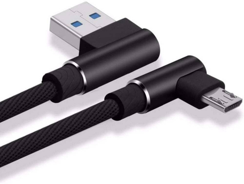 AM30 | Micro-USB 1M | Vinklet USB-telefonopladningskabel | Quick Charge 3.0 2.4A