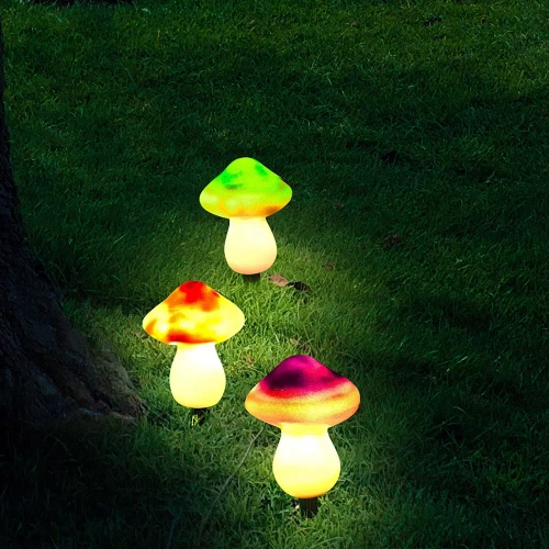 FLD-19-W | Lampe solaire de jardin LED Champignons 3 pcs | 22cm, 600mAh