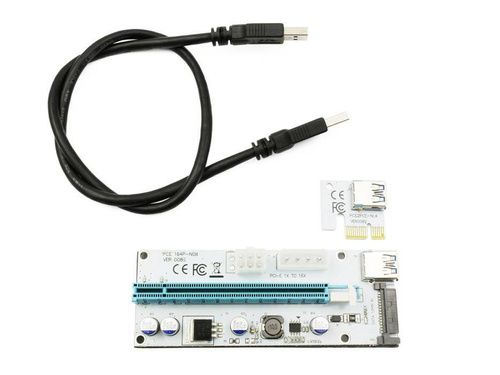 Riser 008S | PCI-E Riser | Grafikkartenerweiterung Adapterkarte mit Stromversorgung USB Kabel