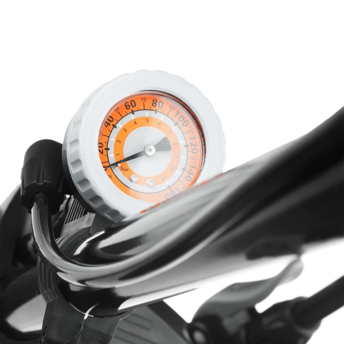 Pompă staționară pentru bicicletă cu manometru și adaptoare pentru Presta, Schrader și Dunlop | Pompă universală de podea | ZY-6138B