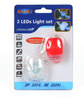 BL-01 | Um par de luzes LED para bicicletas | carcaça de silicone, montagem universal | O conjunto é composto por 2 peças - branco + vermelho 