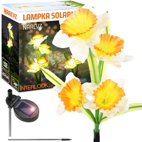 FLD-24 | Sluneční květina | LED solární zahradní lampa Narcissus narcis | 67 cm, 600 mAh