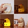 Siliconen LED-nachtlampje Capybara | Draagbare kinderlamp met 8 lichtstanden en timer | Nachtlampje met warm licht van 3000K | DS-CPBR-01