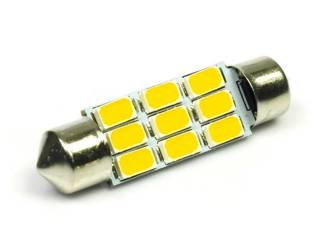 WW Automobilinė LED lemputė C5W 9 SMD 5630 Šiltai balta