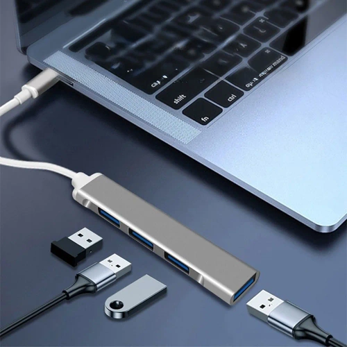 HUB | USB-C – 4x USB-A elosztó | adapter, osztó típus C 4in1