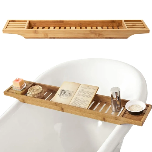 Bambus Badewannenregal | Aufsatz | Badezimmer Organizer | Home Spa | BBR-683