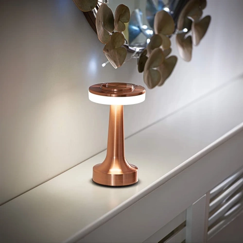 HJA14-GULD | Trådløs bordlampe | Berøringsfølsom natlampe med justerbar lysfarve | USB lys