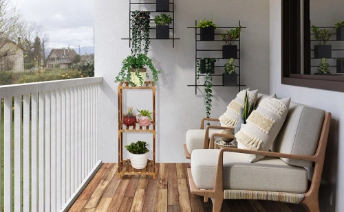 NZ237-BAMBÚ | Puesto de flores de madera para macetas | Soporte para plantas | Estante de flores