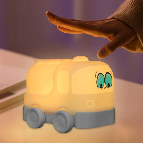 Silicone LED Night Light Fire Truck | Portable Children's Lamp 9 Light Colors | JL-603