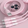 B2-3in1-roze | USB-kabel met drie oplaadstekkers