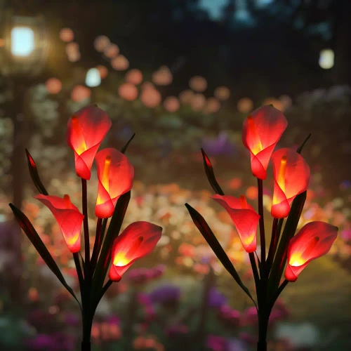 LED-Gartenleuchte Solar Blume | 67 cm, 600 mAh | pink | FLD-38-PINK