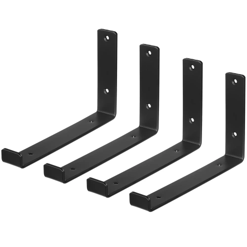 JZ-U235-NEGRO | Juego de 4 soportes para estantes | Ángulo del estante 25 cm 