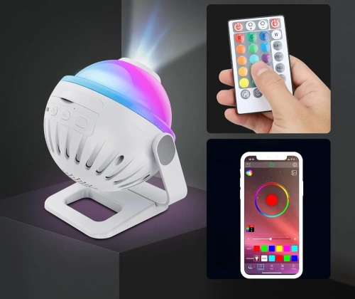 XTY01-HVID | Stjerneprojektor | RGB natlampe med indbygget højttaler