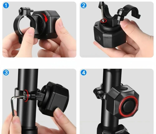 Luz traseira inteligente para bicicleta com alarme | Alarme de LED para bicicleta 4 em 1 | Luz de freio com buzina de 110 dB | BBL-A6