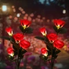 FLD-35-ROSSO | Lampada da giardino solare a LED Rose rosse | 74 cm, 600 mAh