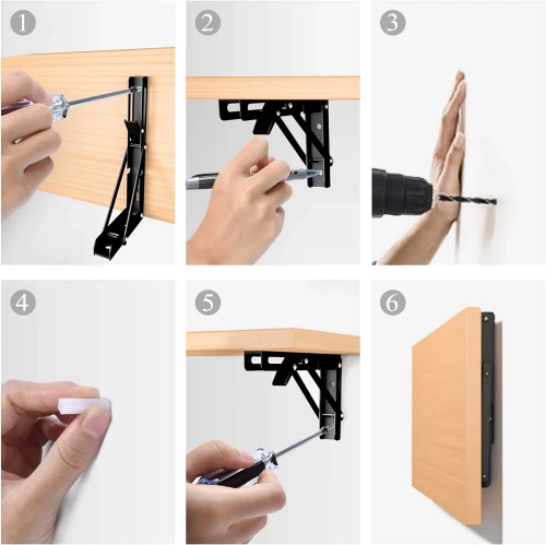 FB-A20CM-WIT| Plankhouder | Opvouwbare plankbeugels | Opvouwbare steunen voor planken en werkbladen