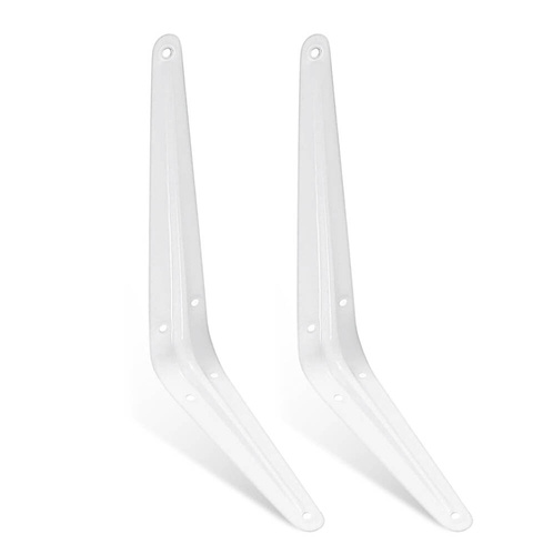 ZJ-2-ARGENTO | Portaripiano | Staffe per mensole in acciaio | Set di fermalibri bianchi |