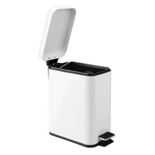 Badezimmer Abfalleimer | rechteckig, mit Pedal, 5 l | weiß | GY-PS5L
