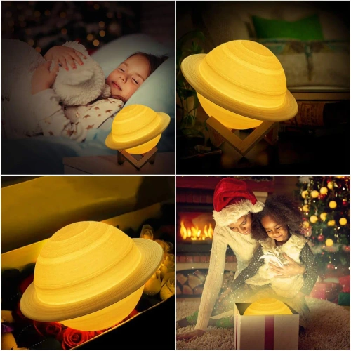 XK-D13 | Table lamp in the shape of Saturn | Night lamp with RGB remote control | Color-changing children's lamp