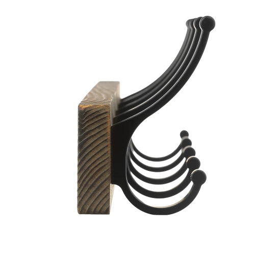 HG-60CM-BOIS | Cintre en bois pour vestes, vêtements | Support mural pour le hall | Cintre avec 12 crochets