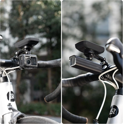 Soporte de potencia para ciclocomputador y GoPro | Soporte de aluminio compatible con Garmin y Bryton | MBZJ-042