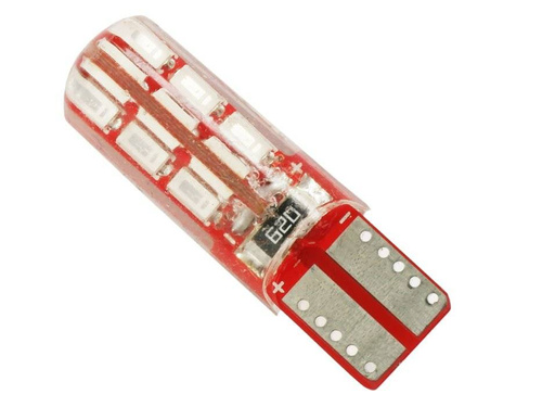 Автомобільна світлодіодна лампа W5W T10 24 SMD 3014 CAN BUS Silicone