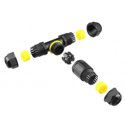 Boîte de dérivation étanche IP68 | Connecteur en T étanche 5 broches 450 V 32 A pour câbles 4–14 mm | M685-T1