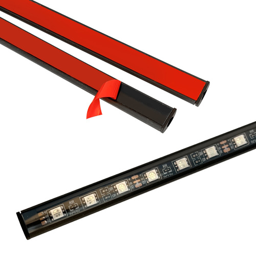 RGB LED osvětlení uvnitř vozu pod zásuvkou zapalovače | 4x LED pásek 12 LED 5050 22cm | IR dálkové ovládání | hudební režimy