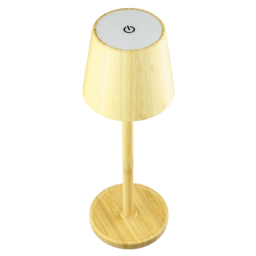 Lampada da tavolo a LED in bambù con regolazione del colore touch | Luce notturna wireless con batteria integrata da 1500 mAh, USB-C | YG-VM41C