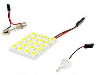 Pannello LED 20 SMD 5050 4x5 + adattatori W5W, C5W, T4W