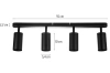 MS-GU10-4 | Lampada da soffitto a quattro punti, 4x faretti mobili GU10 neri
