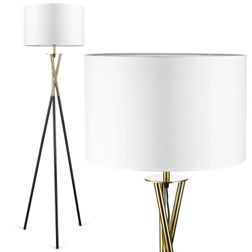 HM112-WIT | Witte vloerlamp | Moderne, stijlvolle verlichting voor de woon- en slaapkamer | Witte vloerlamp met metalen frame