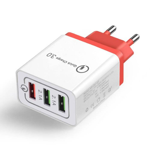 CA-001 | Hurtig vægoplader med 3 USB-porte | Quick Charge 3.0