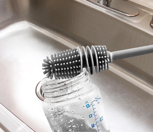TLH-012-GRAY | Long silicone bottle washing brush | Glass washer